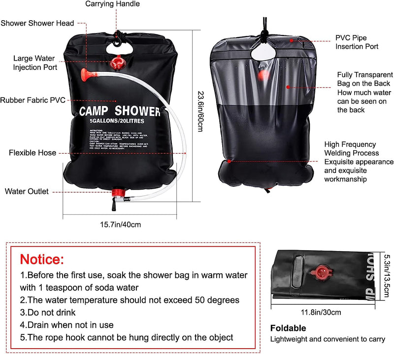 20L Portable Camping Shower - The Ultimate Outdoor Bathing Solution